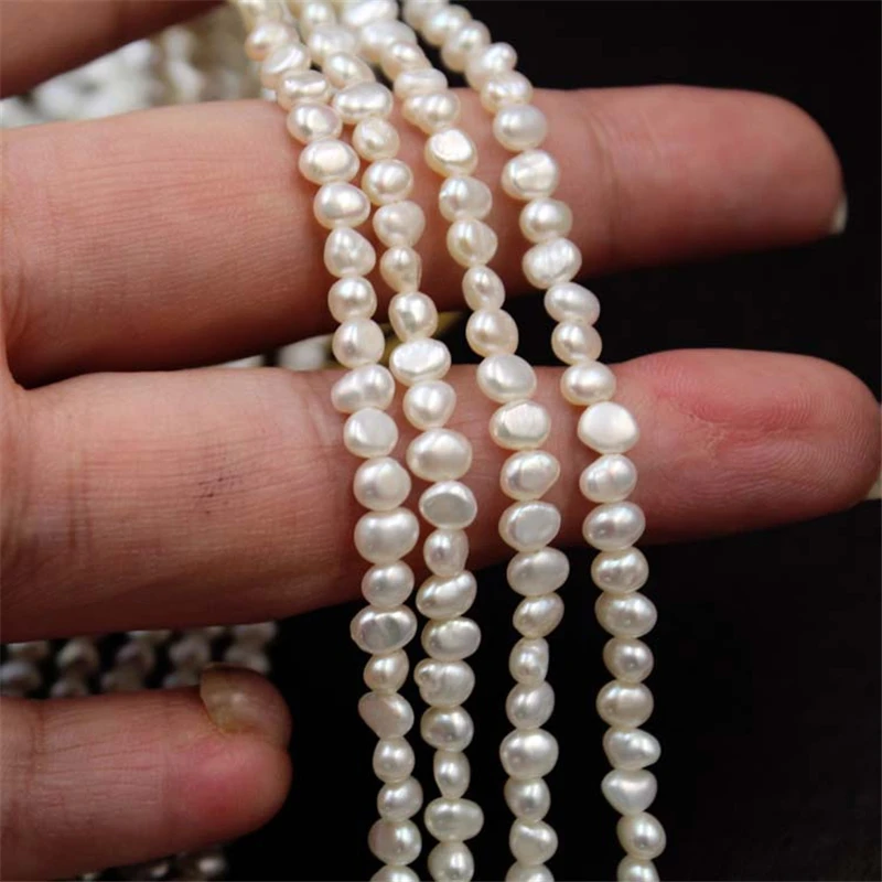 

Pink 4-5mm Natural Freshwater Baroque Pearl Beads Strand