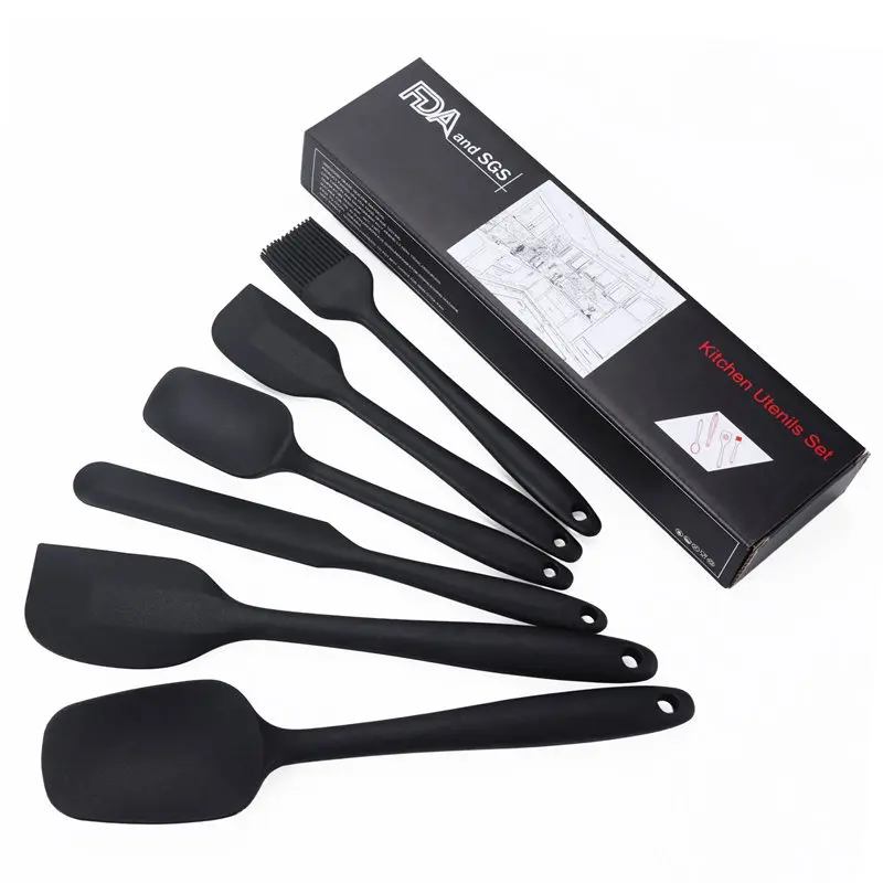 

Amazon Supply Stocked Heat-resistant Utensils Set Baking & Pastry Tool 6pcs Silicone Kitchenware Nonstick Spatula Scraper Set