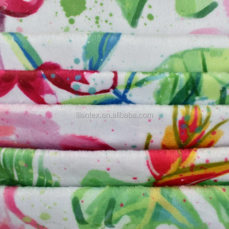
Custom digital printing minky plush fabric wholesale 