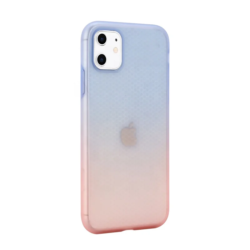 

wholesale soft tpu cover case for iphone 11 pro gradient colorful silicone feeling touch phone case for iphone 11, 6 colors
