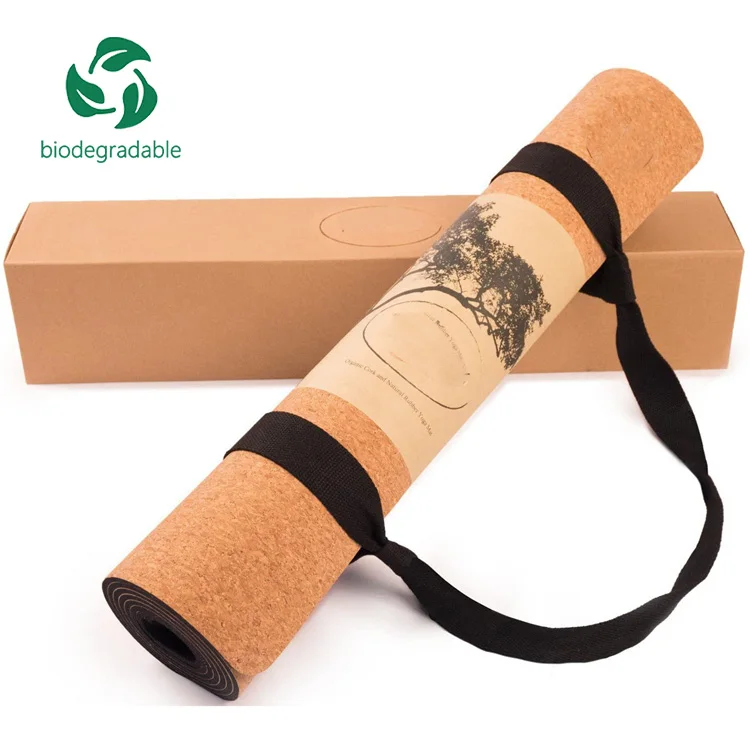 

Hot Sale Recycle 100% Natural Customizable 2022 Vintage Design Fitness Exercise Organic Cork Rubber Yoga Mat, Cork color