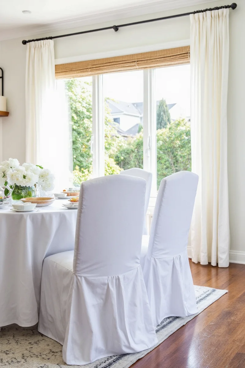 Comparison of different white slipcover fabrics