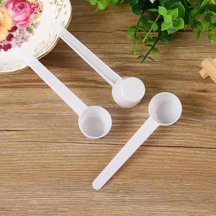 

White Plastic Measuring Spoon Scoop 5g 9ml Protein Milk Powder Liquid spoon scoops,custom plastic powder, Customized color