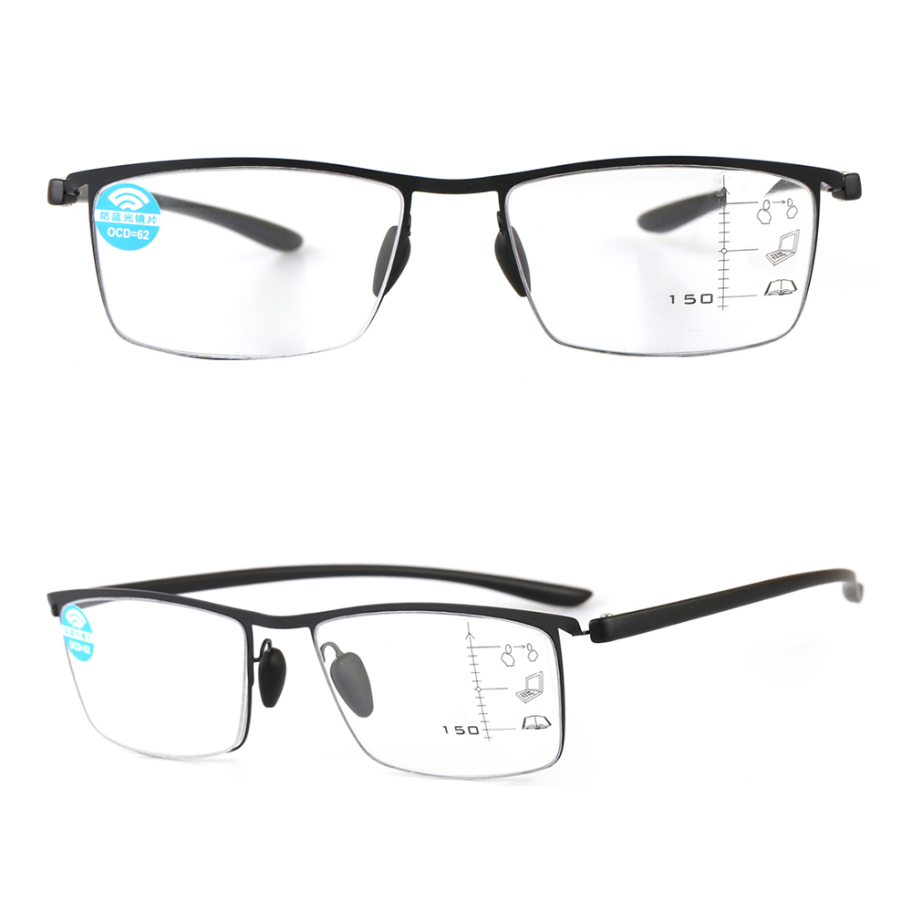 

R3501 designer rectangle metal progressive multifocal reading glasses for men