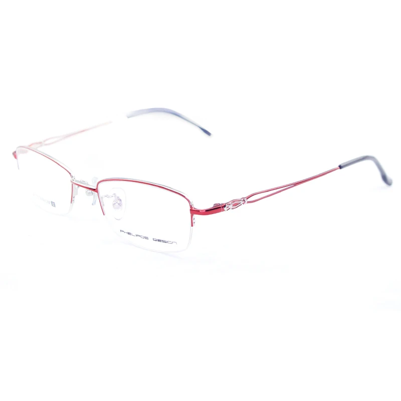 

Fashion Design Optical half Frame Eyeglasses Pure Titanium Women Glasses, 4 colors