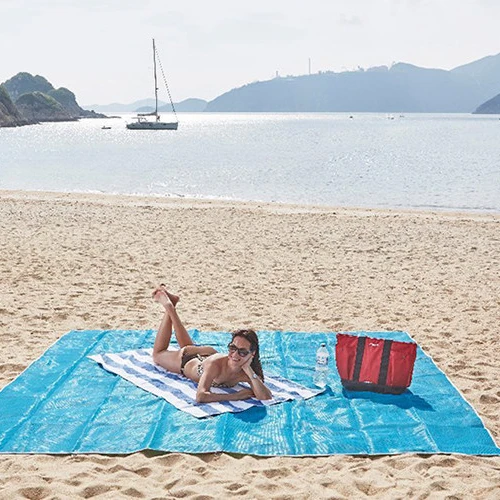 

Portable foldable waterproof outdoor picnic mat terrace beach leisure outdoor mat, Blue/green/pink