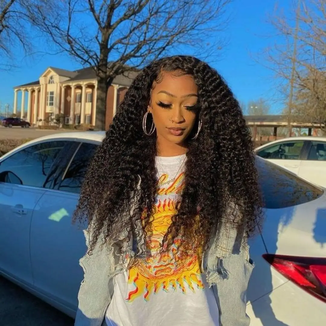 Affordable 13x4 Lace Front Wigs 200 Density Wholesale Natural Color 100% Indian Virgin Kinky Curly Lace Frontal Human Hair Wigs