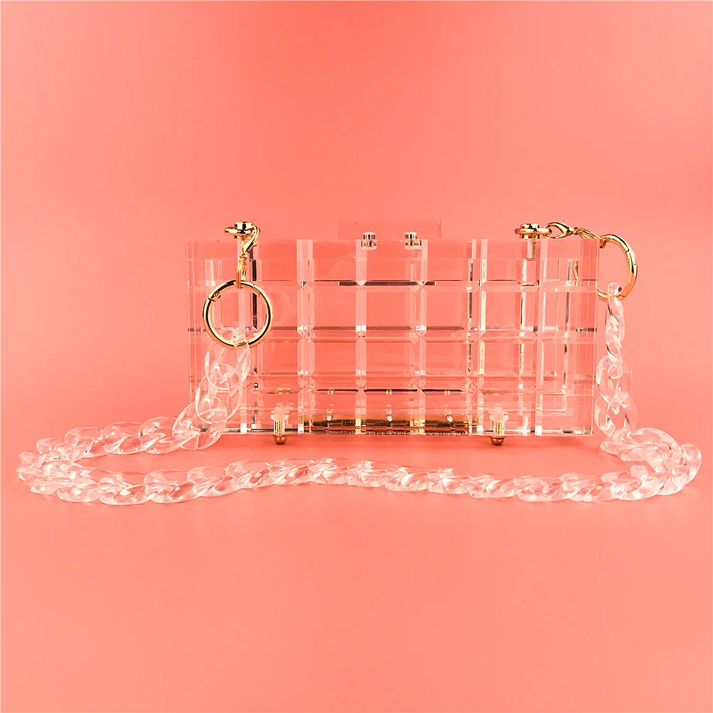 

New dinner bag transparent acrylic women's bag super thick crystal clutch box