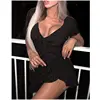 2019 Low Moq Sexy V-Neck Polka Wrap Dress Casual Apparel