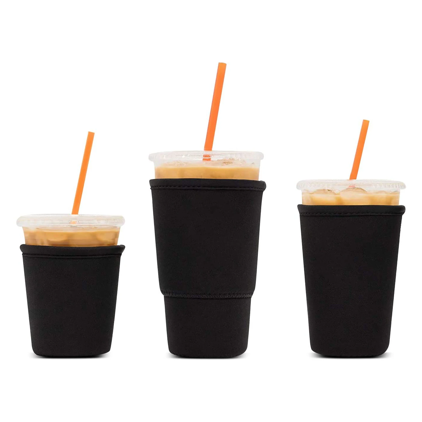 

Wholesale High Quality Custom Cup Holder Insulated Silicone Coffee Cup Sleeve Cup For Iced Beverages And Tea, Customized