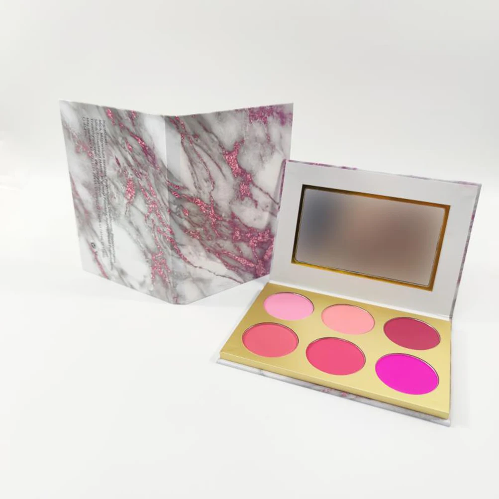 

Six Colour Marbled Blush Private Label Cosmetics Custom Bulk Blush Palette Waterproof Blush Makeup