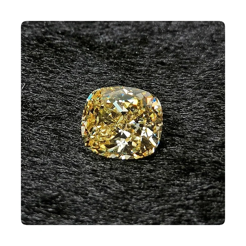 

Hot sale light yellow synthetic stones square cushion cut cubic zirconia for fashion jewelry