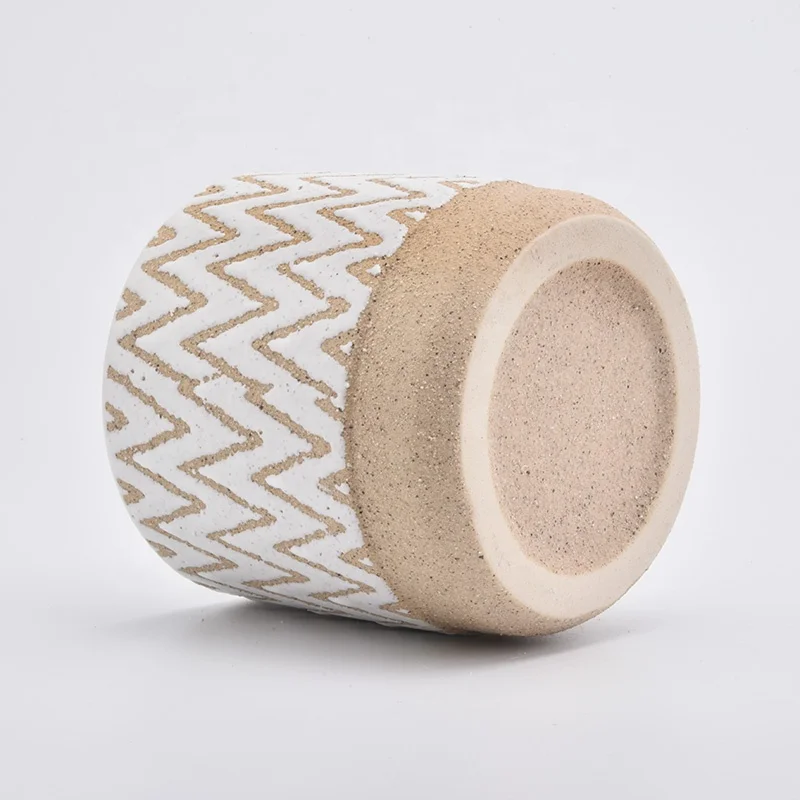 Cylinder ceramic candle jar modern candle holders home decoration wholesales