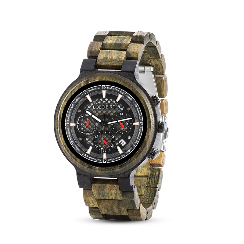 

bobo bird Men Portable Chronograph Luxury dropshipping Watch Wood Relogio Masculino