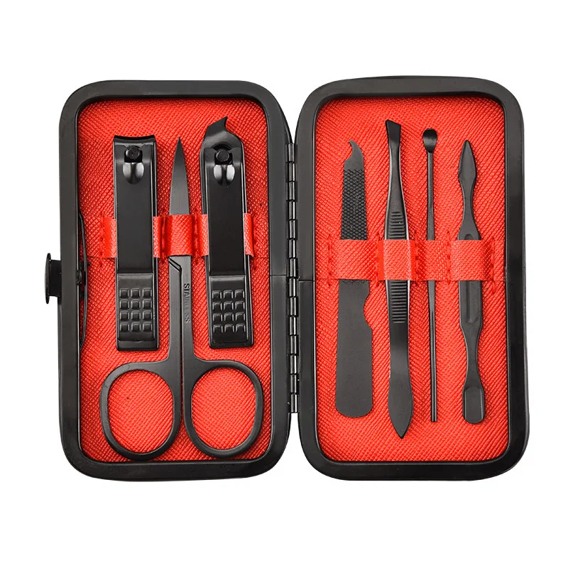 

7pcs Small Clipper Nail Manicure Set Tools Professional, Black