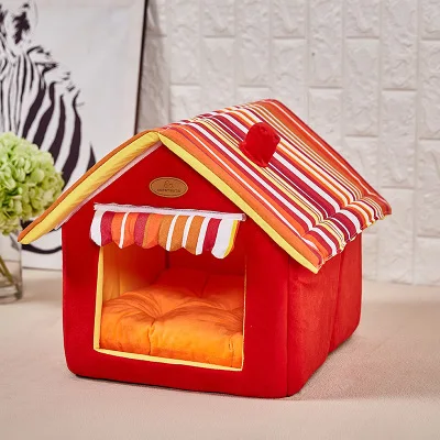 

High quality soft pet house designer warm luxury square bed for cat and dog