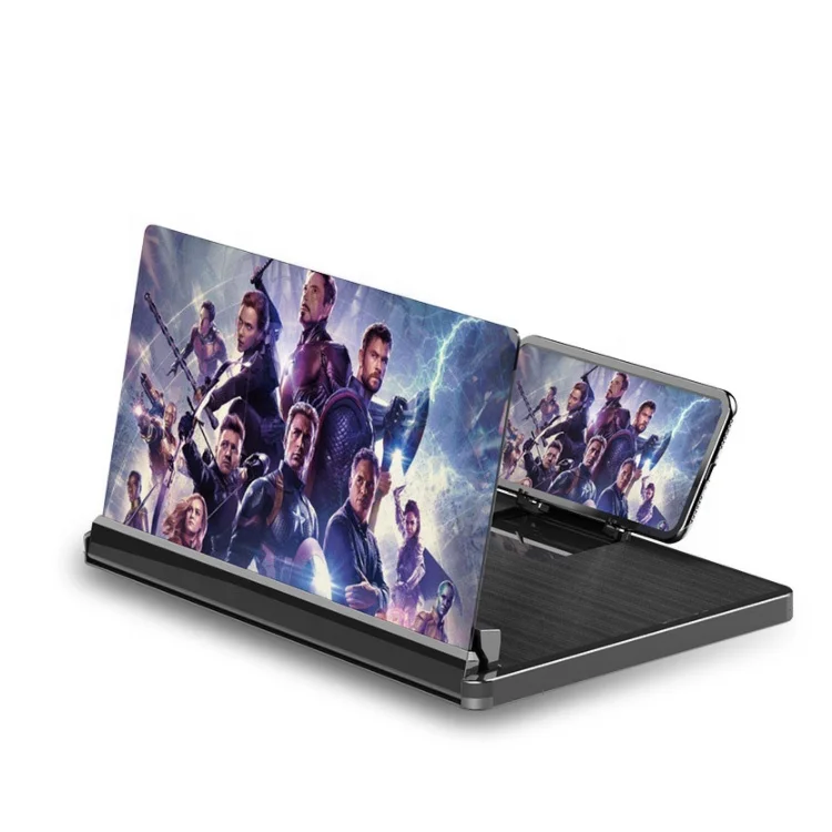 

12 inch smartphone 3D mobile phone screen magnifier, Black