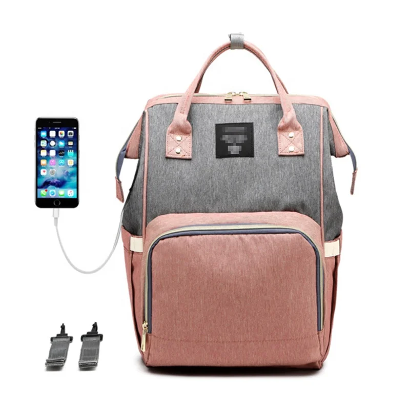 

KAIFEI factory whole sale mum bag for travel USB charger baby diaper bag new design backpack