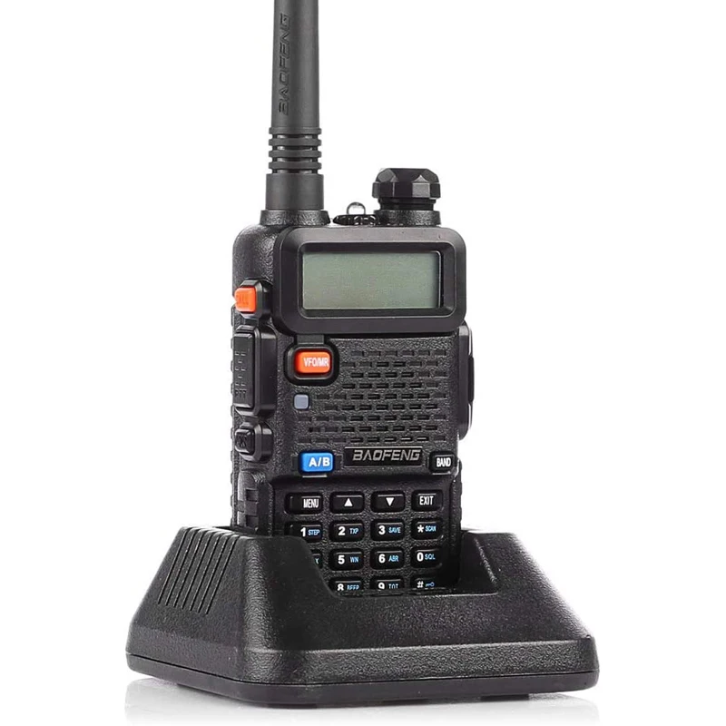 

Adults 10km long range rechargeable walkie talkies UHF/VHF two way radio UV-5R radios two way with VOX function, Black