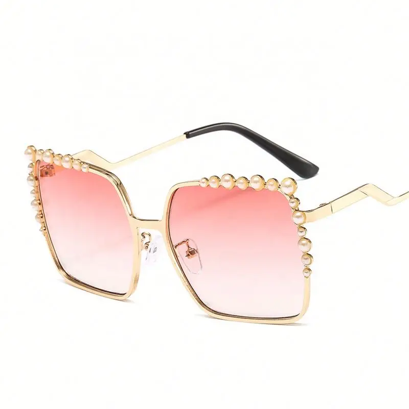 

Jhsport Pearl Square Luxury Sunglasses Men Women Fashion Shades Vintage Glasses, 8 colors