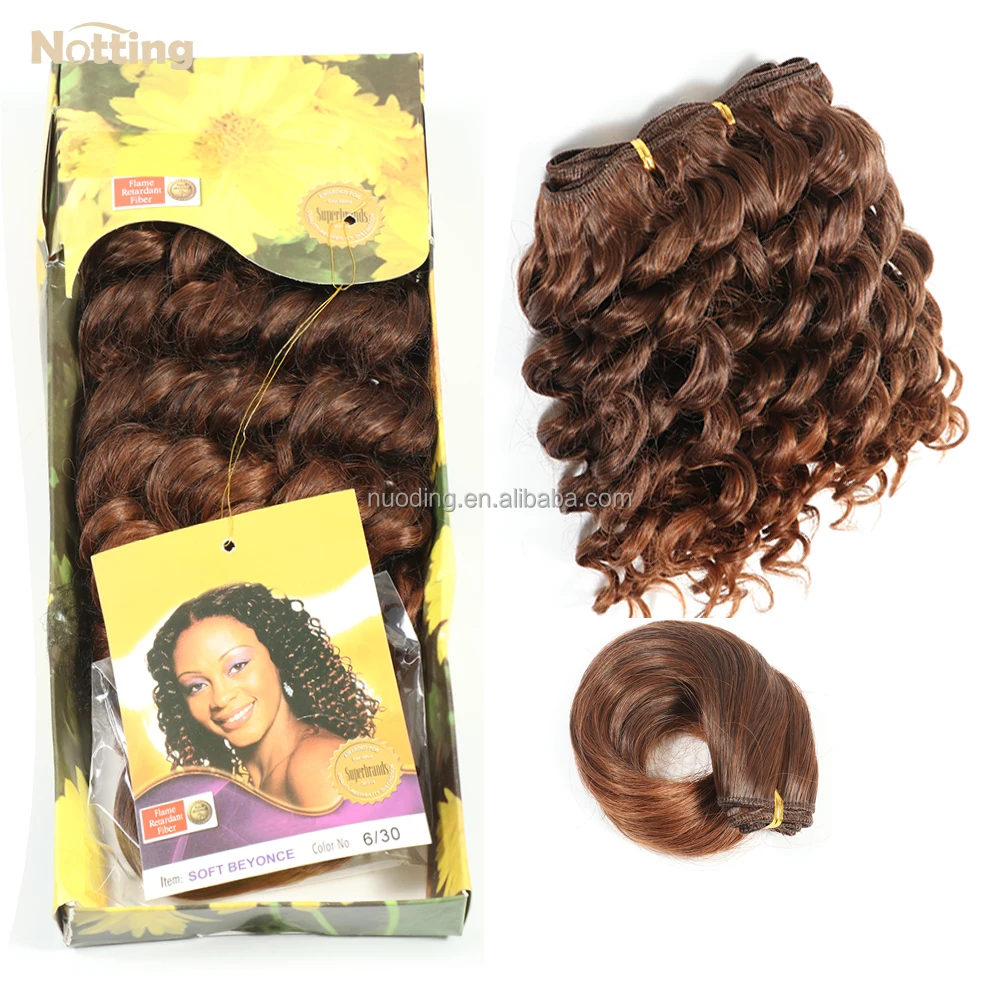 

Soft Beyonce 100%kanekalons Short wand curl curly tangle free weave 10 inch sew in organic synthetic hair bundles with bangs, Black, brown, dark brown in stock, other color can be customzied