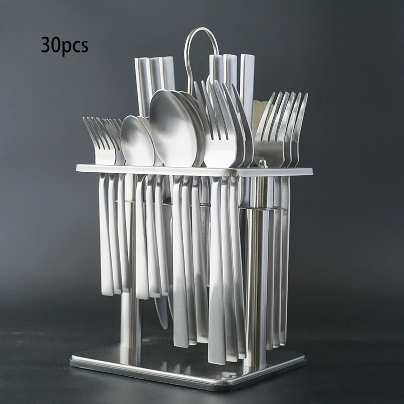 

low MOQ stainless steel mirror polishing cutlery set hot sale in Europe market 24 pieces flatware set