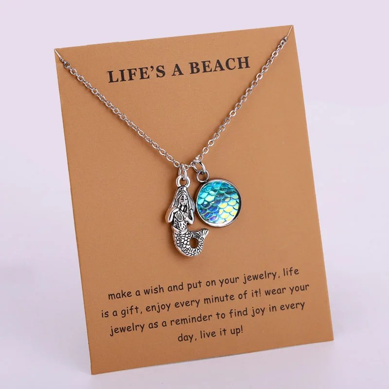 Summer Beach Ocean Jewelry Anchor Fish Shell Sand Dollar Shark Whale Starfish Seahorse Mermaid Wave Sea Turtle Collar Necklaces