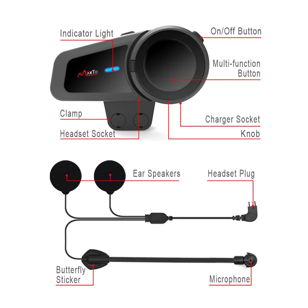 Group Talking Helmet Maxto M2 For Motorcycle Helmet With Fm