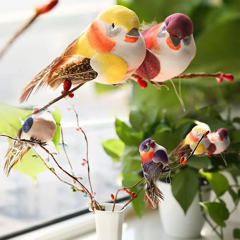 

Mixed Order One-Stop Service DIY Party Crafts Decorative Doves Artificial Foam Feather Artificial Simulation Bird