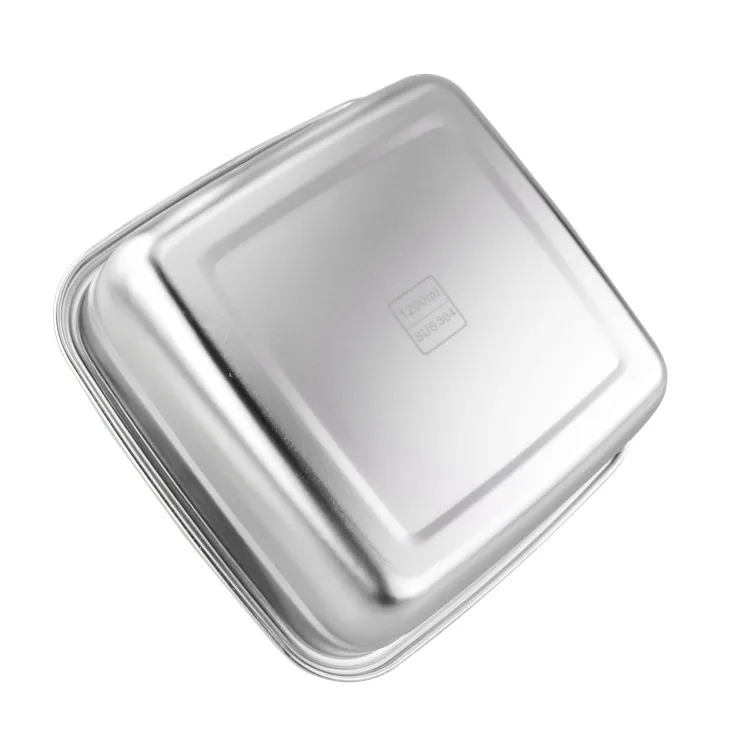  304 Stainless Steel Square Food Storage Container with