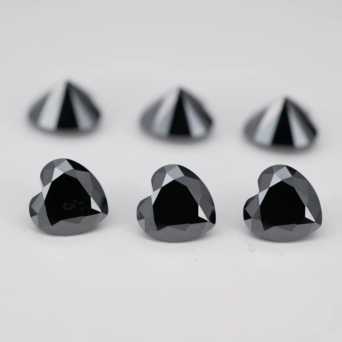 4mm-10mm Heart Cut Black Moissanite Stone 0.5ct 1ct 2ct 3ct Heart Moissanite Diamond Loose Gemstone