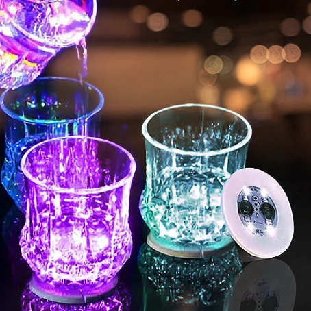 

Party Decoration 3M Adhesive LED Cup Shotglass Bottle Sticker Lights Drinks Led Coaster for Party Wedding Bar