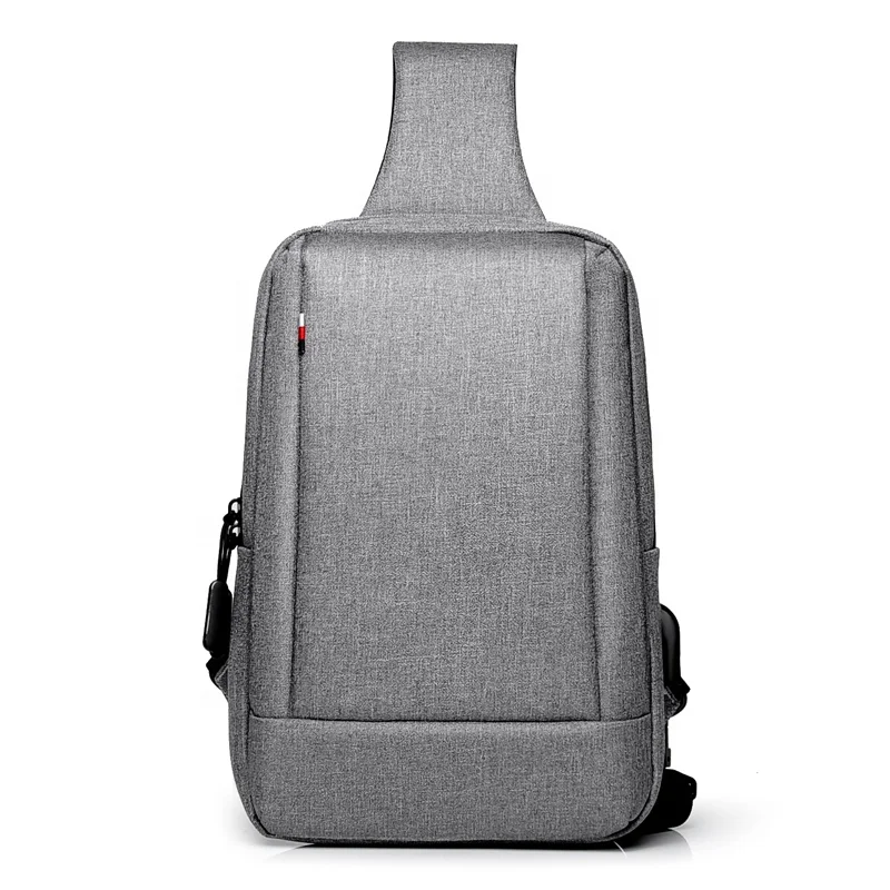 

B005 Wholesale polyester men women chest bag USB single shoulder sling bag custom sling bag