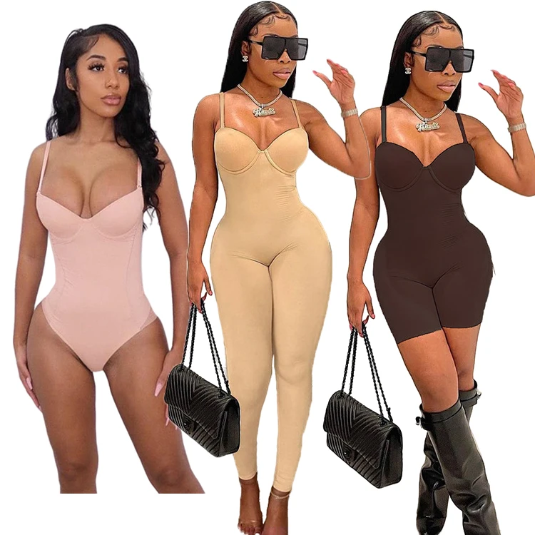 

One Piece Short Jumpsuit Shapewear Women Sports Yoga Fitness rompers Sleeveless Bodycon Sporty Lady Jumpsuit 2022, Photo color