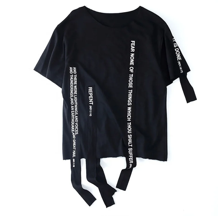 

2020 Hot New Products Originality Streetwear Hip Hop Clothing Plain Black Men S T Shirts