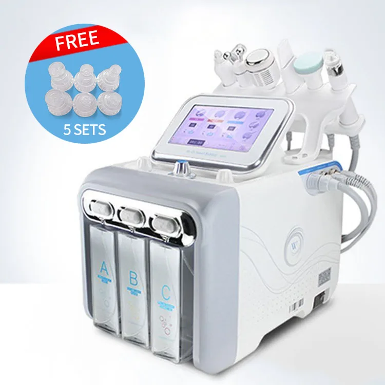 

New Year promotion 6 In 1 Skin Care Microcurrent Face Lift Anti-wrinkle Machine Hydro Beauty microdermabrasion Facial Machine