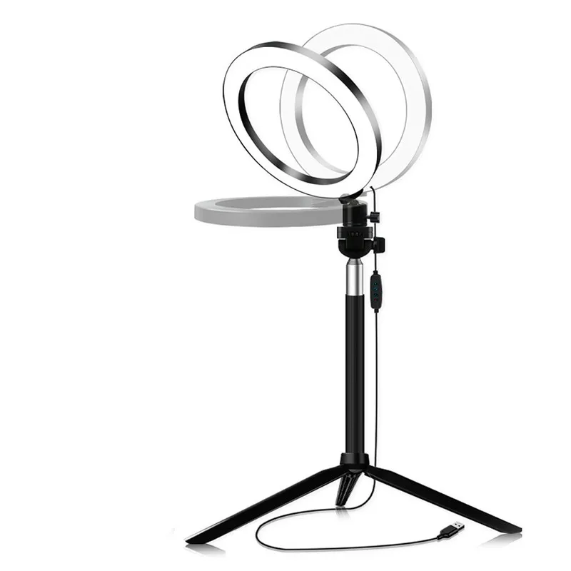

Amazon 6 inch LED Selfie Ring Light with Tripod Stand for Live Stream Youtube Tiktok Vlog Dimmable LED Camera Beauty Ringlight, Black
