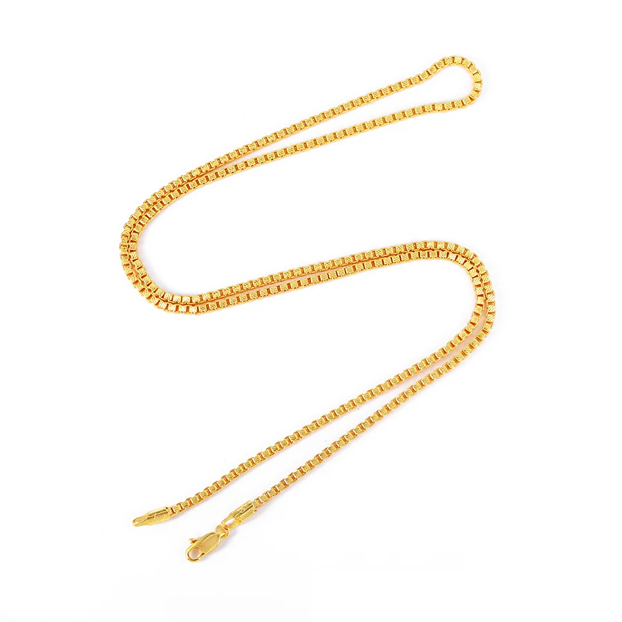 

46940 xuping wholesale fashion women 2mm dubai gold necklace jewelry box chain, 24k gold color