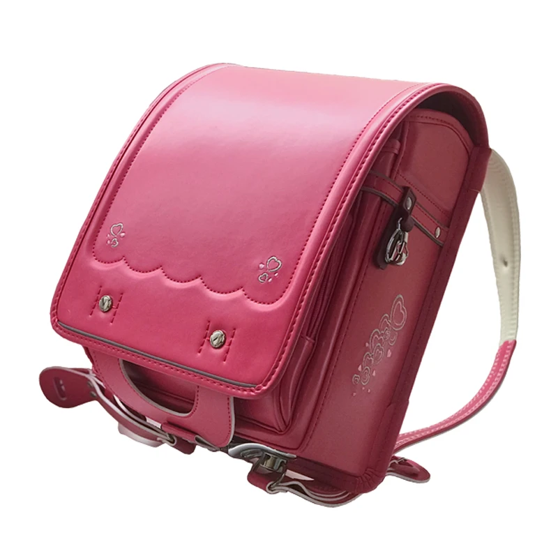 

Japanese style pu leather waterproof backpack student school bag for Children