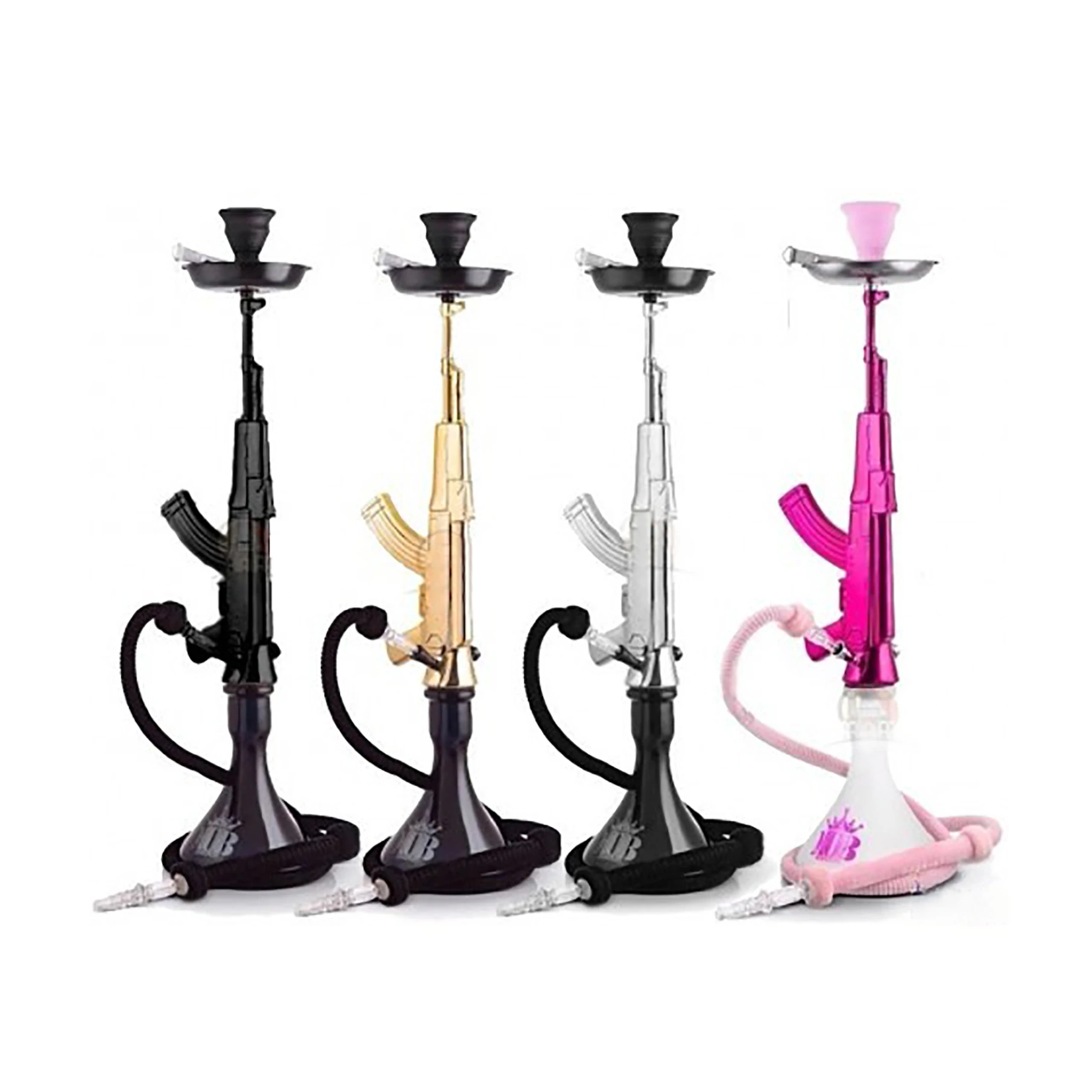 

2021 Hot Sale Shesha Rose White Ak47 Gun shape hookah for hookah shisha, Transparent