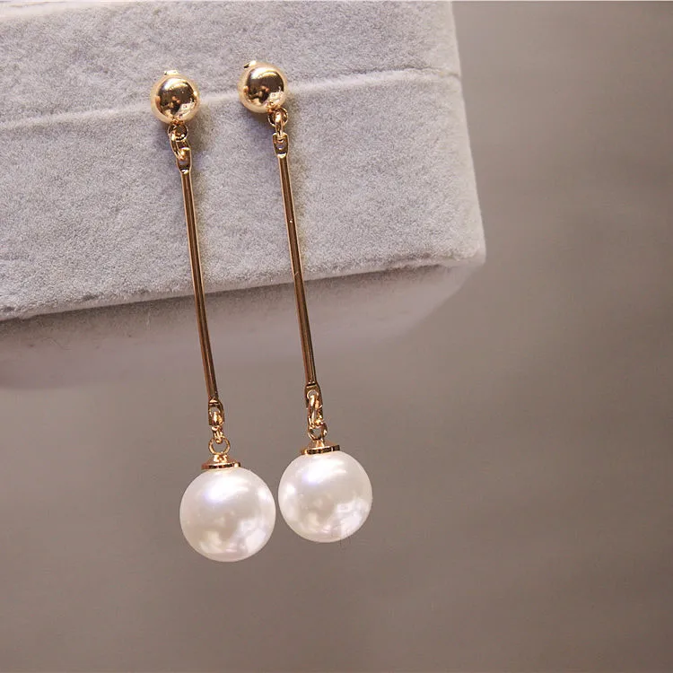 

2020 fashion wholesale pearl tassel earrings gold plated women jewelry