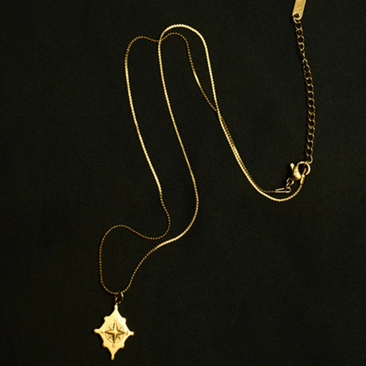 buy 小starburst项链北极星项链金色pole star吊坠分层北极星洗链