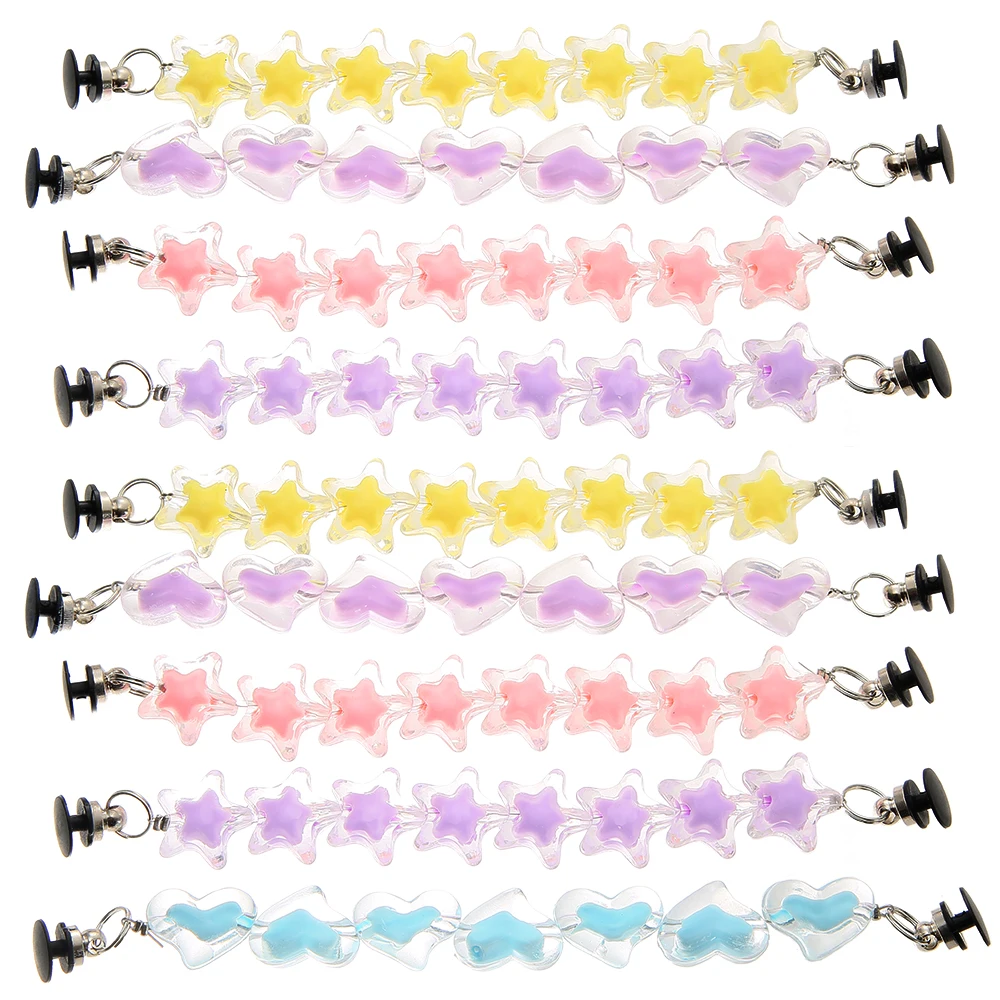 

Hot Style shoe buckle Mini heart Five-pointed Star 3D Chain Beads sandals Accessories Hole bracelet ornament for Children's Gift, Photo