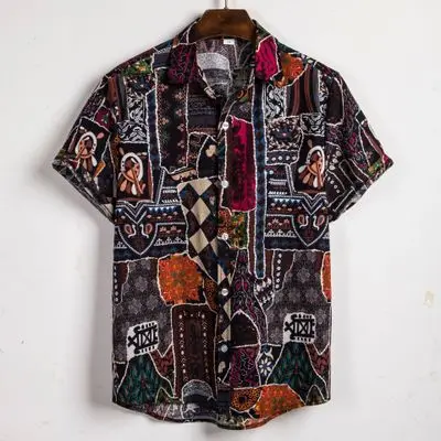 

2021 new short sleeve custom mardi gras vintage plus size shirt for men