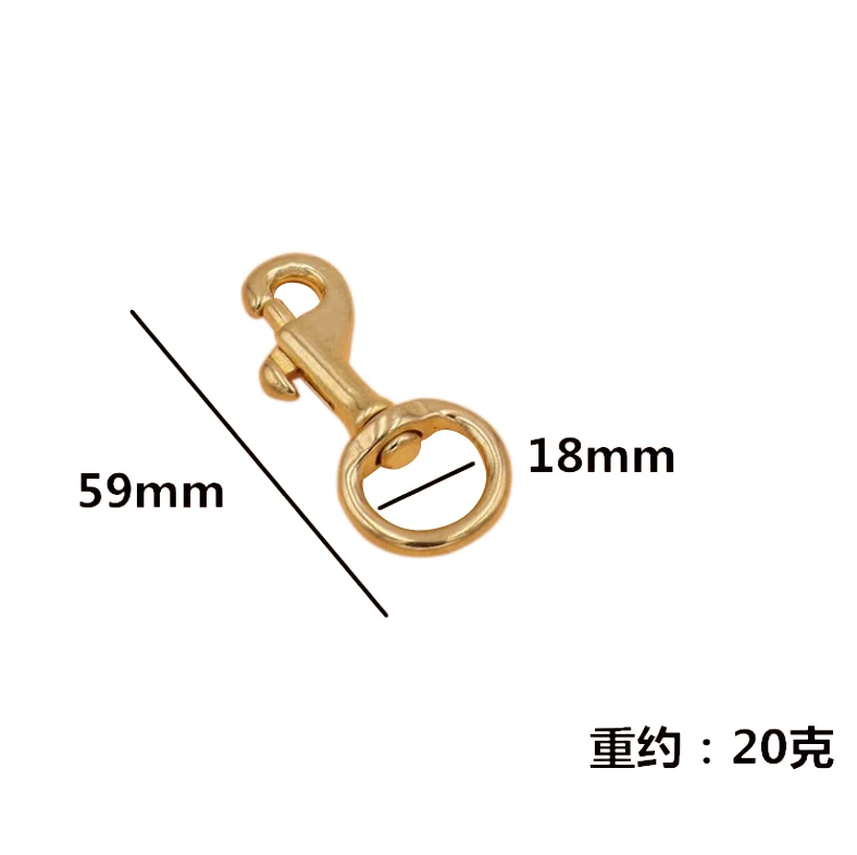 BT-B04 Clips Straps Carabiner Round High Polish Antique Swivel Carabin 20mm Solid Brass Snap Hook Webbing Hook Carabiner for Dog
