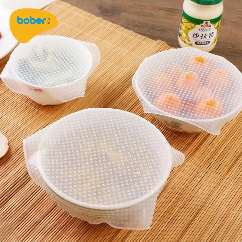 

Reusable Silicone Bowl Food Covers Kitchen Silicone Stretch Lids For Dishes Bowls Pots Containers Jars Cans Cups, Transparent