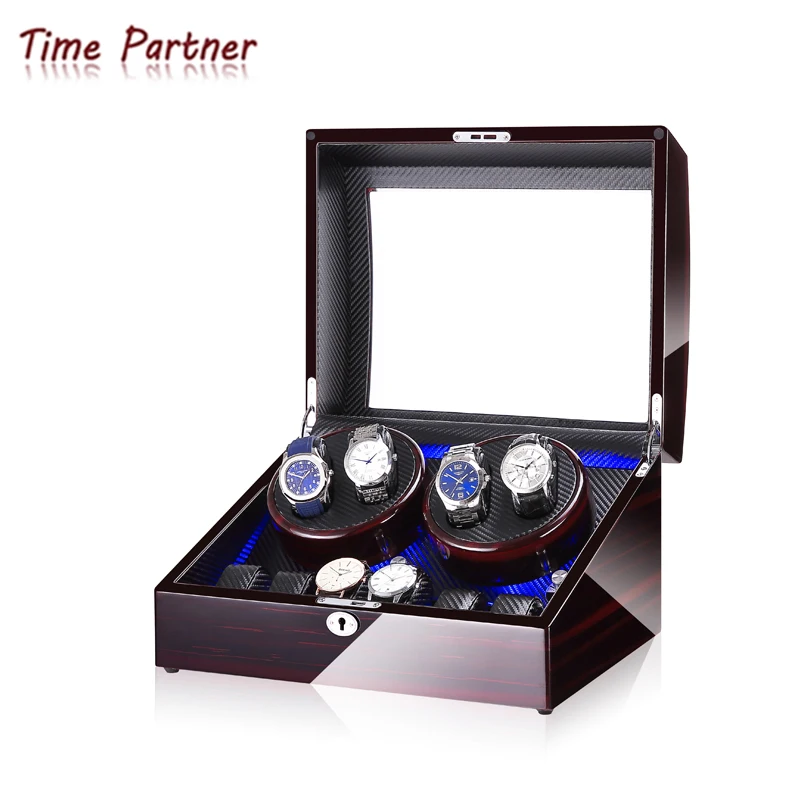 

Time partner automatic rotation display watch winder box 4+6 watch winders storage boxes, Customized color