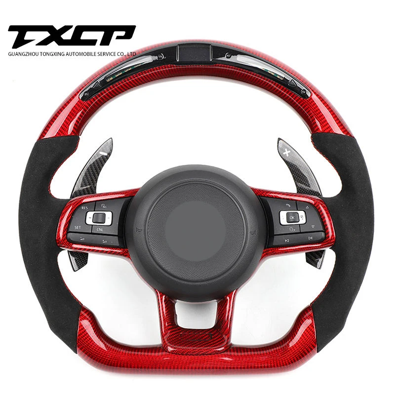 

Carbon fiber steering wheel fit for Volkswagen polo gti scirocco jetta passat tsi golf 6 mk4 mk5 mk7 mk8