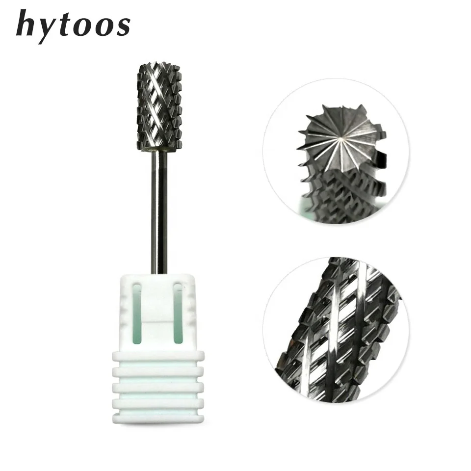 

HYTOOS 4XC Barrel Carbide Nail Drill Bit With Cut 3/32" High Quality Milling Cutter For Manicure Drill Accessories Remove Gel