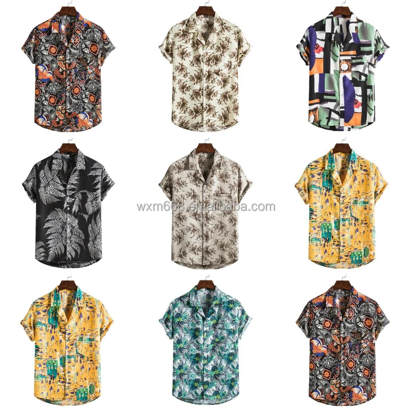 

Summer man's T-shirt fashion latest design casual man's shirt flower shirt man's shirt